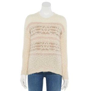 WOMENS SIZE LG Eyelash Crewneck Pullover Sweater